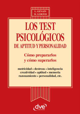 Laurene Genain Los test psicologicos de aptitud y personalidad