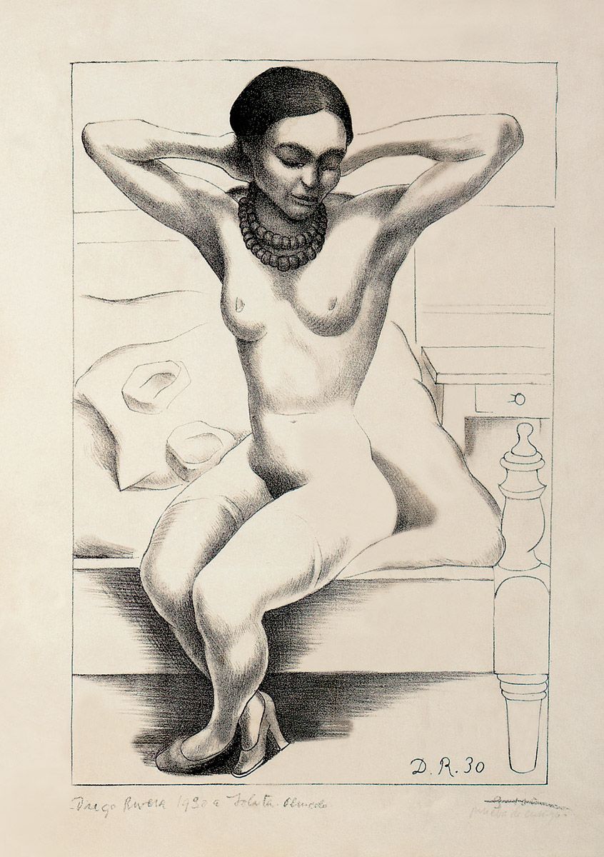 Diego Rivera Desnudo de Frida Kahlo 1930 Litografía 44 x 30 cm Museo - photo 3