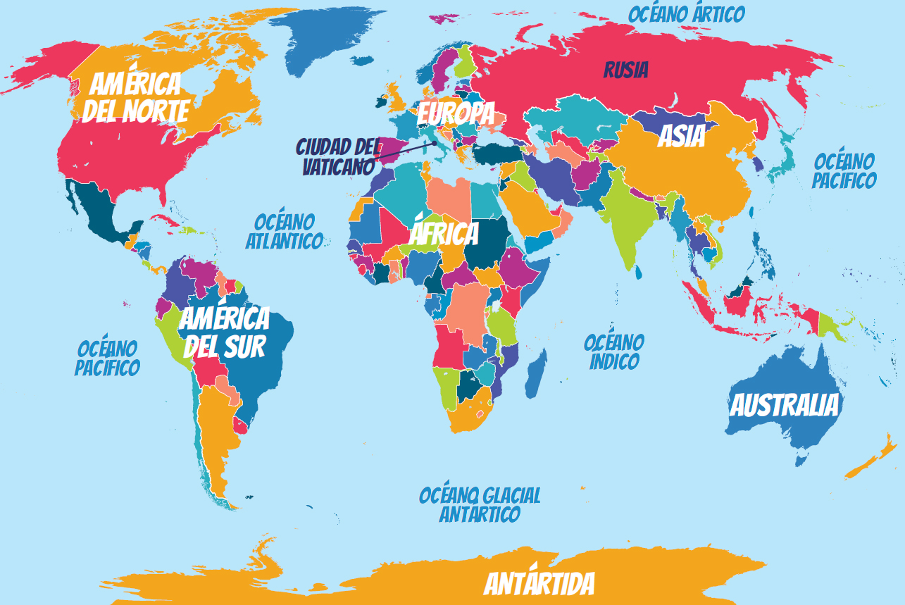 A veces los mapas políticos tienen colores brillantes para que sea más fácil - photo 2