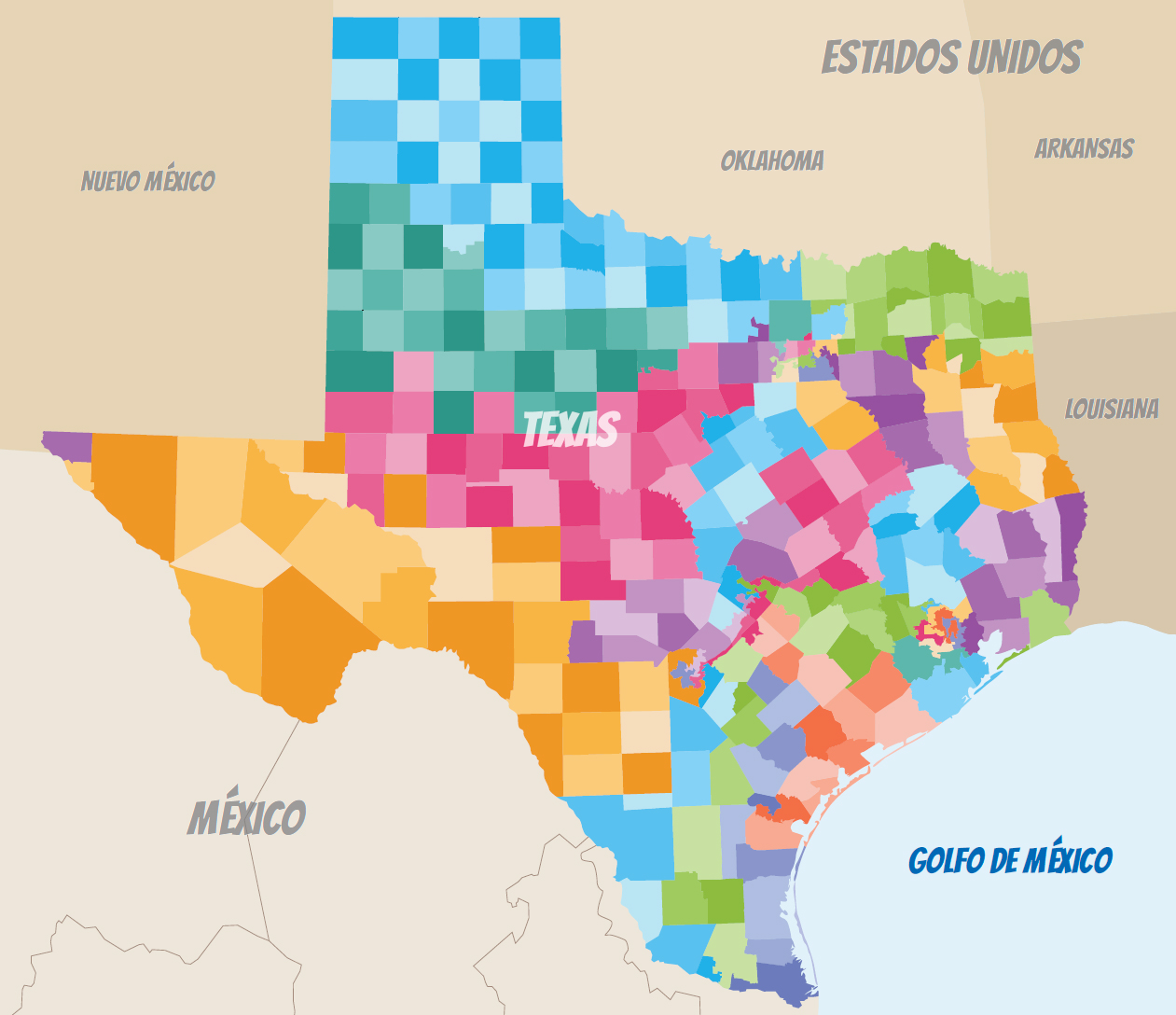 Este mapa de Texas muestra las fronteras de s us 254 condados Texas tiene más - photo 4