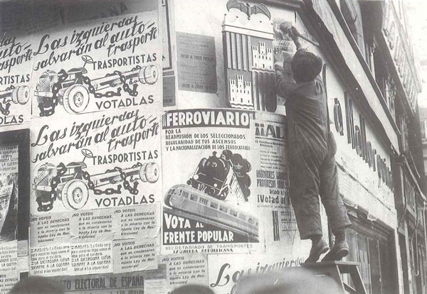 Propaganda electoral en las calles de Madrid para las elecciones del 16 de - photo 4