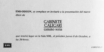 Tarjetón de la presentación del LP Camino Soria Octubre 1987 Material de - photo 17