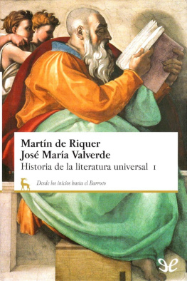 Martín de Riquer Historia de la literatura universal - I