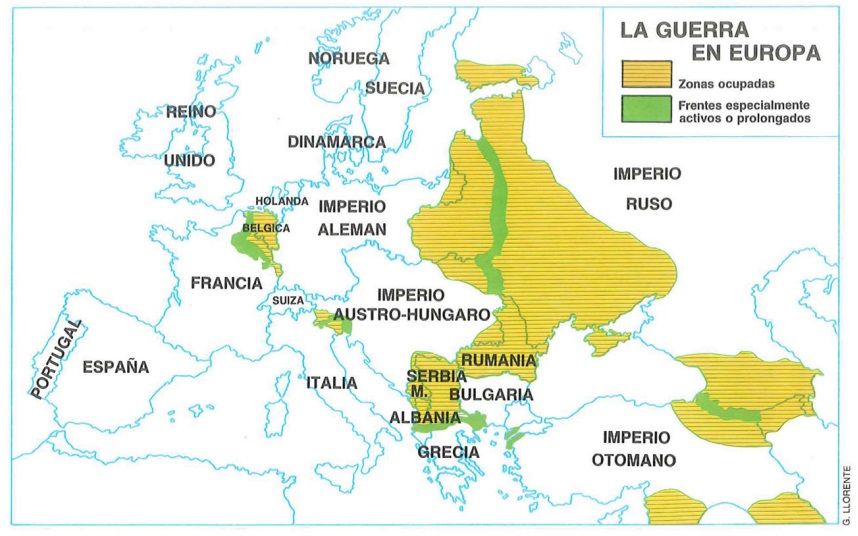 Mapa de las zonas de Europa afectadas por la ocupación militar durante la - photo 3