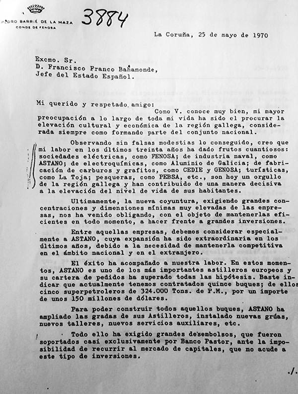 5 Carta de Pedro Barrié de la Maza a Francisco Franco 25 de mayo de 1970 - photo 7