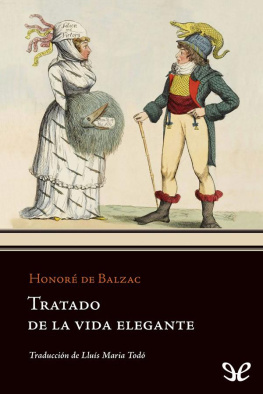 Honoré de Balzac Tratado de la vida elegante