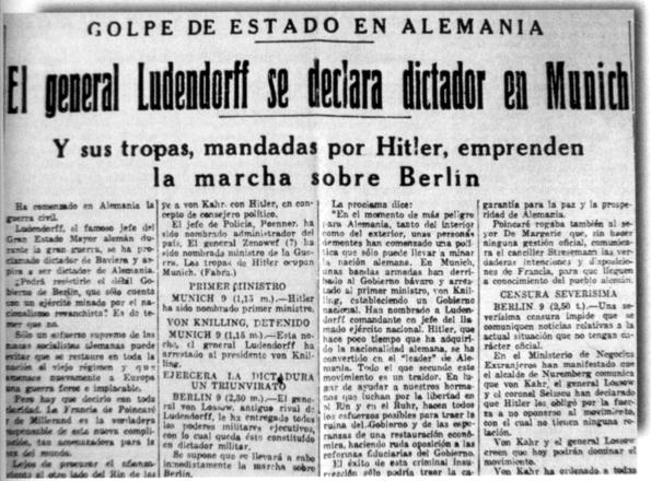 El putsch de Múnich La Voz 9 de noviembre de 1923 Parte de los golpistas - photo 20