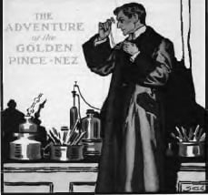 Sherlock Holmes en su laboratorio casero examinando unos lentes sospechosos - photo 4