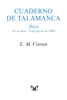E. M. Cioran Cuaderno de Talamanca