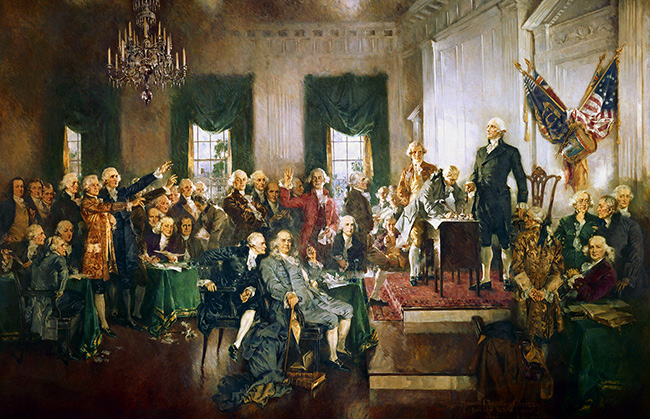 Escena del momento de la firma de la Constitución de los Estados Unidos Cabe - photo 2