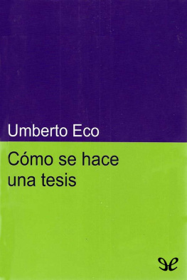 Umberto Eco - Cómo se hace una tesis