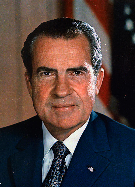 Retrato de Richard Nixon Richard Nixon hijo de un tendero es investido como - photo 1