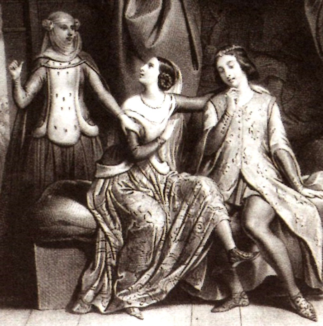 Grabado de Eugène Devéria de 1839 que muestra cómo San Luis y su mujer - photo 2