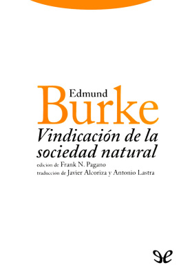 Edmund Burke Vindicación de la sociedad natural