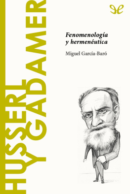 Miguel García-Baró - Husserl y Gadamer