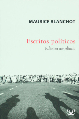 Maurice Blanchot Escritos políticos