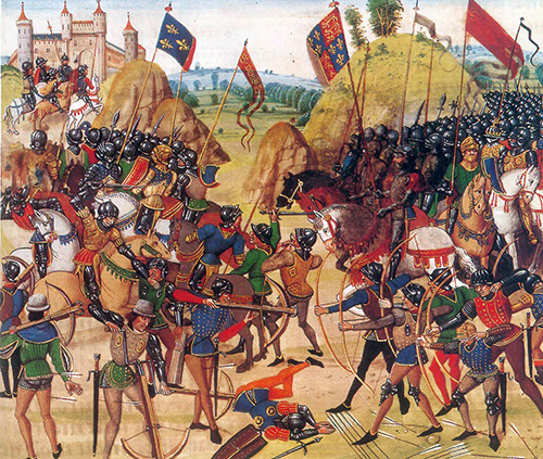 La batalla de Crécy ilustración de las Crónicas de Jean Froissart siglo XV - photo 1