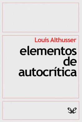 Louis Althusser Elementos de autocrítica