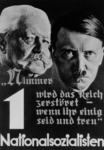 Un cartel propagandístico de 1933 en el que aparecen el presidente Hindenburg y - photo 13