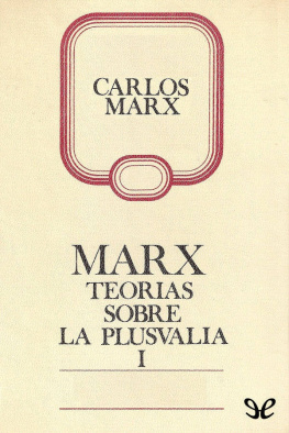Karl Marx Teorías sobre la plusvalía (Tomo IV de El Capital) vol. I