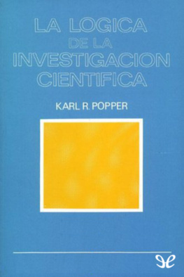 Karl R. Popper La lógica de la investigación científica