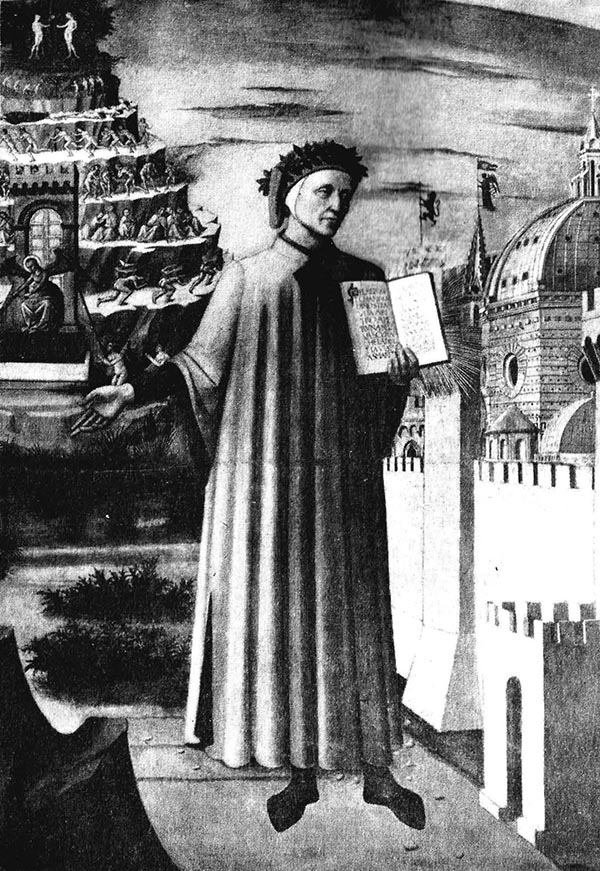 Detalle del cuadro titulado Dante y su poema obra de Domenico di Francesco - photo 1