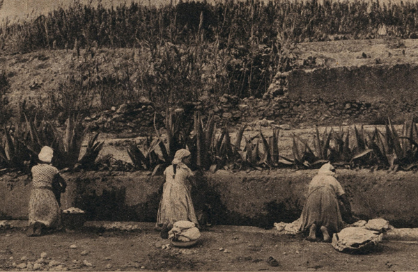 Un grupo de mujeres ataviadas como las mojaqueras lavan la ropa en la fuente - photo 3