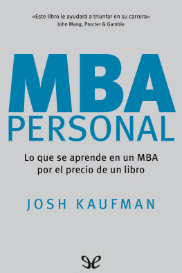 Josh Kaufman MBA personal