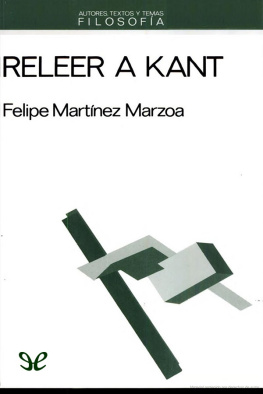 Felipe Martínez Marzoa Releer a Kant