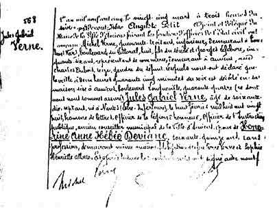 Inscripción oficial en el registro del fallecimiento de Julio Verne La - photo 1