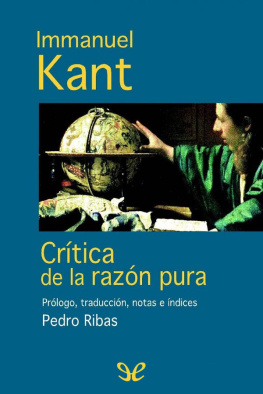 Immanuel Kant - Crítica de la razón pura