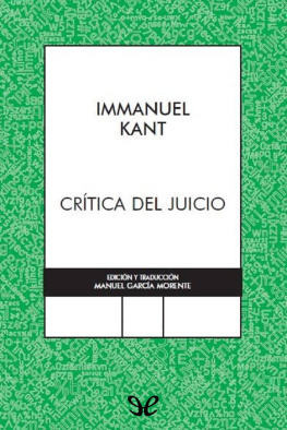 Immanuel Kant Crítica del juicio