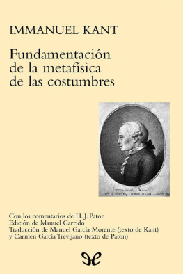 Immanuel Kant Fundamentación de la metafísica de las costumbres