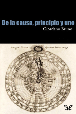 Giordano Bruno De la causa, principio y uno